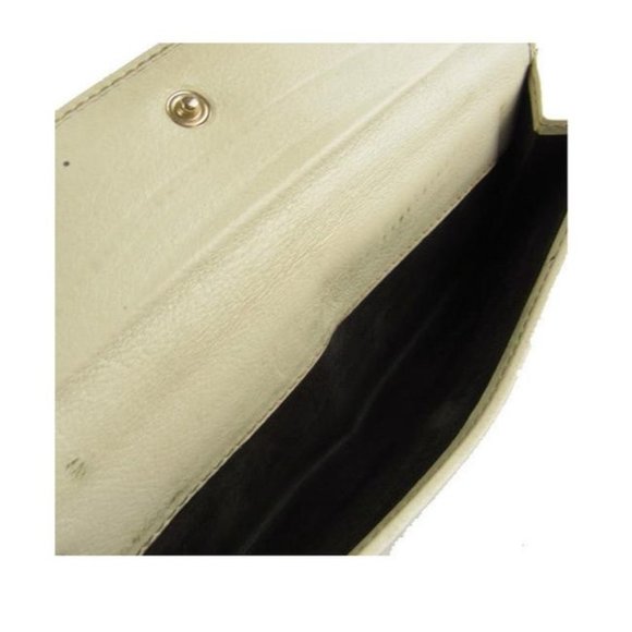 Gucci White Leather With Gold G Hinge Closure Vintage Wallet - Picture 5 of 8